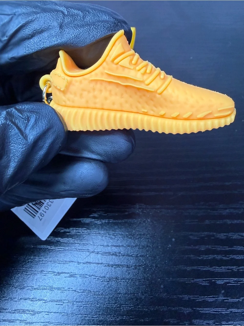 Yellow Red Sneakers Keychain with Gold Hardware and Sneaker Charm